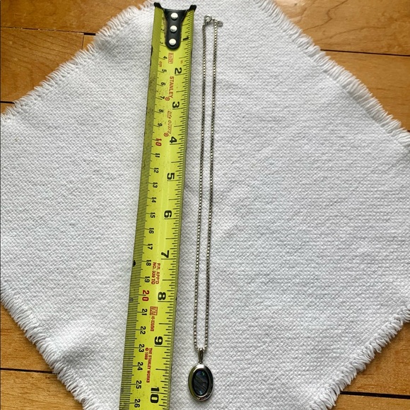 Sterling Silver STG Necklace Chain Abalone Shell Pendant Aurora - Picture 7 of 7